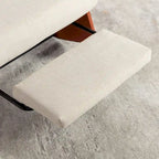 Corduroy Rocker Recliner with Footrest and PU Leather Leg