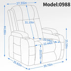 Infinite Position Power Lift Recliner Chair for Elderly, with 8-Point Vibration Massage and Lumbar Heating, USB Charging Port