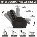 Infinite Position Power Lift Recliner Chair for Elderly, with 8-Point Vibration Massage and Lumbar Heating, USB Charging Port