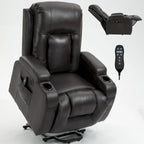 Infinite Position Power Lift Recliner Chair for Elderly, with 8-Point Vibration Massage and Lumbar Heating, USB Charging Port