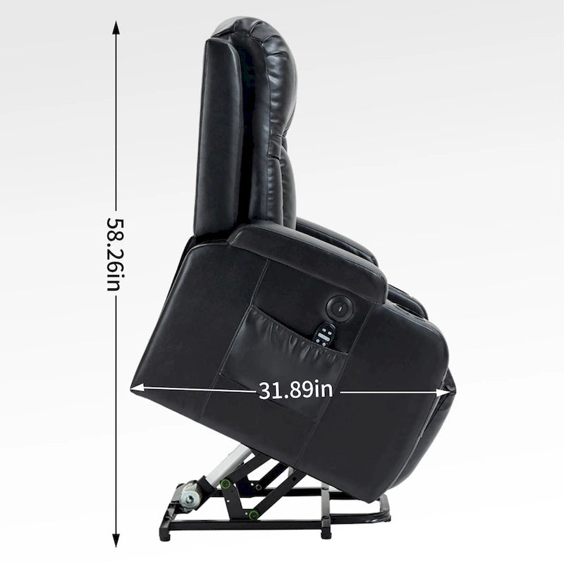 Infinite Position Power Lift Recliner Chair for Elderly, with 8-Point Vibration Massage and Lumbar Heating, USB Charging Port