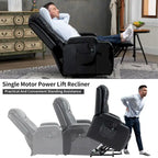 Infinite Position Power Lift Recliner Chair for Elderly, with 8-Point Vibration Massage and Lumbar Heating, USB Charging Port