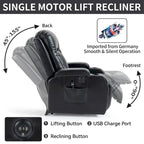 Infinite Position Power Lift Recliner Chair for Elderly, with 8-Point Vibration Massage and Lumbar Heating, USB Charging Port