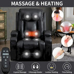 Infinite Position Power Lift Recliner Chair for Elderly, with 8-Point Vibration Massage and Lumbar Heating, USB Charging Port