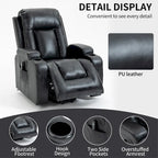 Infinite Position Power Lift Recliner Chair for Elderly, with 8-Point Vibration Massage and Lumbar Heating, USB Charging Port