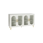 Meuble TV de 152 cm avec placard de rangement et étagères réglables pour téléviseurs de 65 pouces