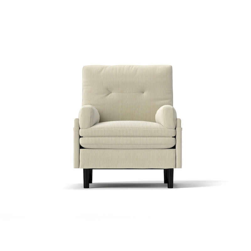 Fauteuil simple convertible multifonctionnel en velours côtelé, Ivoire 30.32, Canapé-lit