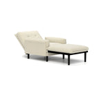 Fauteuil simple convertible multifonctionnel en velours côtelé, Ivoire 30.32, Canapé-lit