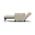 Fauteuil simple convertible multifonctionnel en velours côtelé, Ivoire 30.32, Canapé-lit