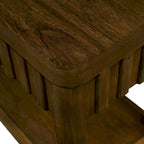 25 Rectangular Farmhouse End Table with Storage Shelf, Sofa Side Table with Solid Wood Legs for Living Room, Bedroom, Office