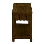 25 Rectangular Farmhouse End Table with Storage Shelf, Sofa Side Table with Solid Wood Legs for Living Room, Bedroom, Office