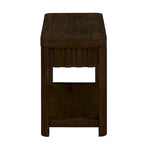 25 Rectangular Farmhouse End Table with Storage Shelf, Sofa Side Table with Solid Wood Legs for Living Room, Bedroom, Office