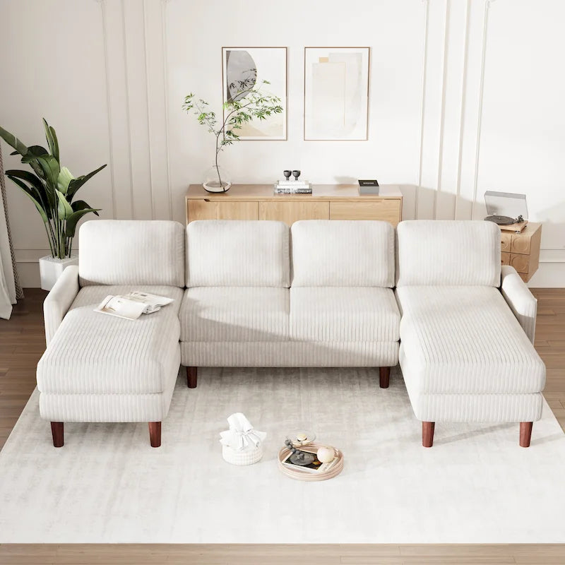 U-shaped Sponge-filled Cushion Combination Sofa