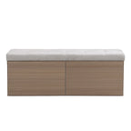 49 Entryway Shoe Storage Bench with Double Doors & Padded Cushion,Space-Saving Ottoman