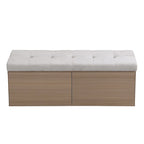 49 Entryway Shoe Storage Bench with Double Doors & Padded Cushion,Space-Saving Ottoman