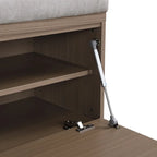 49 Entryway Shoe Storage Bench with Double Doors & Padded Cushion,Space-Saving Ottoman