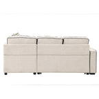 Canapé-lit d'angle convertible moderne avec 2 ports USB, 2 prises de courant et 3 oreillers