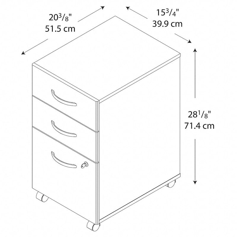 Series C 3 Drawer Mobile File Cabinet by Bush Business Furniture
