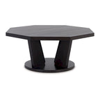 Chloe Cocktail Coffee Table, 40 Inch Octagon Espresso Brown Wood