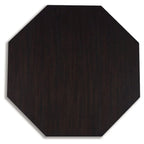 Chloe Cocktail Coffee Table, 40 Inch Octagon Espresso Brown Wood
