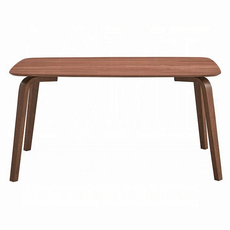 Table de salle à manger Kinni, bois de noyer brun, pieds incurvés, rectangulaire 150 cm