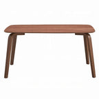 Table de salle à manger Kinni, bois de noyer brun, pieds incurvés, rectangulaire 150 cm