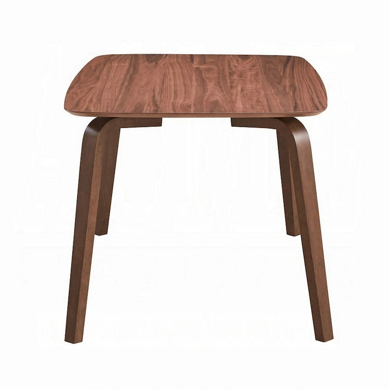 Table de salle à manger Kinni, bois de noyer brun, pieds incurvés, rectangulaire 150 cm
