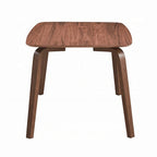 Table de salle à manger Kinni, bois de noyer brun, pieds incurvés, rectangulaire 150 cm