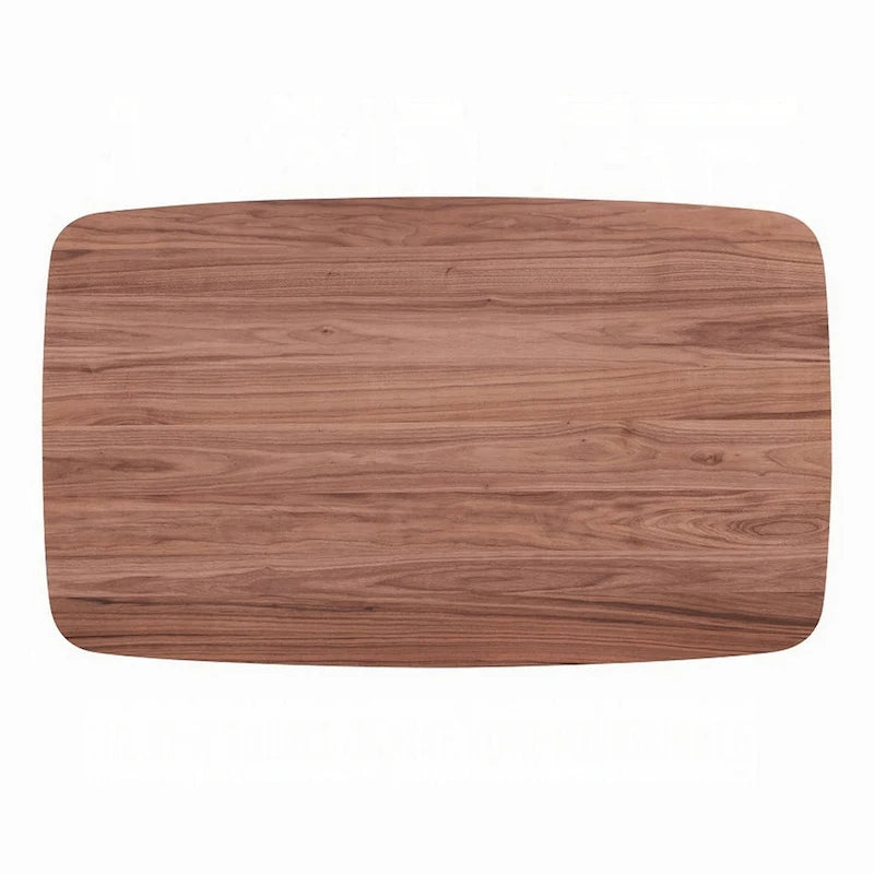 Table de salle à manger Kinni, bois de noyer brun, pieds incurvés, rectangulaire 150 cm