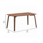 Table de salle à manger Kinni, bois de noyer brun, pieds incurvés, rectangulaire 150 cm