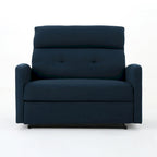 Power Recliner Chair, Oversize Wide Seat, Tufted Navy Blue Fabric