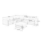 Canapé d'angle modulable 7 places surdimensionné en chenille avec rangement sous l'assise, combinaison DIY
