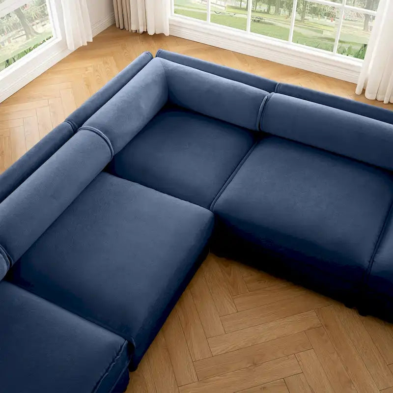Canapé d'angle modulable 7 places surdimensionné en chenille avec rangement sous l'assise, combinaison DIY