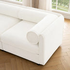 Canapé d'angle modulable 7 places surdimensionné en chenille avec rangement sous l'assise, combinaison DIY