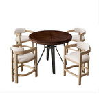 Ensemble de bar 5 pièces Netia à hauteur de comptoir avec chaises rembourrées en bouclette et piètement de table en métal par Christopher Knight Home
