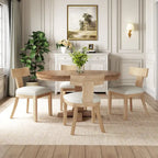 Fescue Fabric and Rubberwood 5 Piece Dining Set by Christopher Knight Home