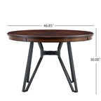 Christopher Knight Home Round Dining Table with Metal Base - 46.85 W x 46.85 D x 30 H