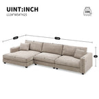 Lalo Modern Corduroy Oversized Sectional Sofa by GDFStudio