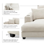 Lalo Modern Corduroy Oversized Sectional Sofa by GDFStudio