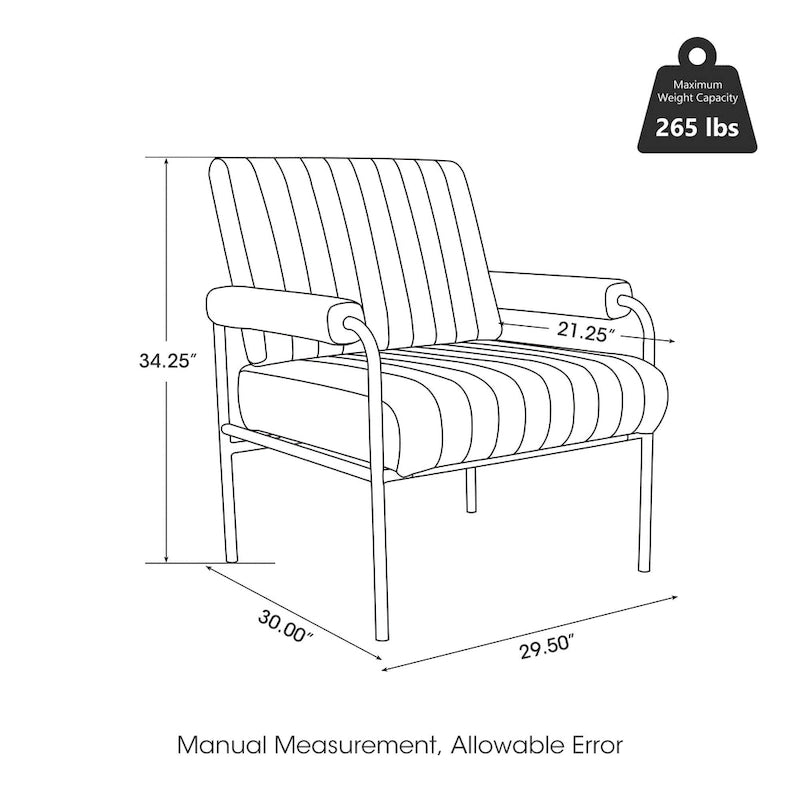 Glitzhome Set of 2 29.5W Leatherette and Fabric Combination Armchairs With Padded Arms - 29.5 W x 34 H x 30 D