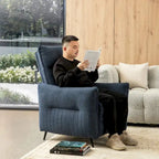 Glitzhome Lot de 2 fauteuils inclinables 41H en tissu avec dossier ergonomique segmenté