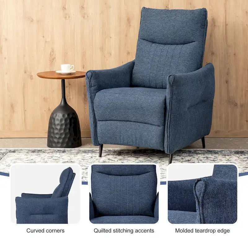 Glitzhome Lot de 2 fauteuils inclinables 41H en tissu avec dossier ergonomique segmenté