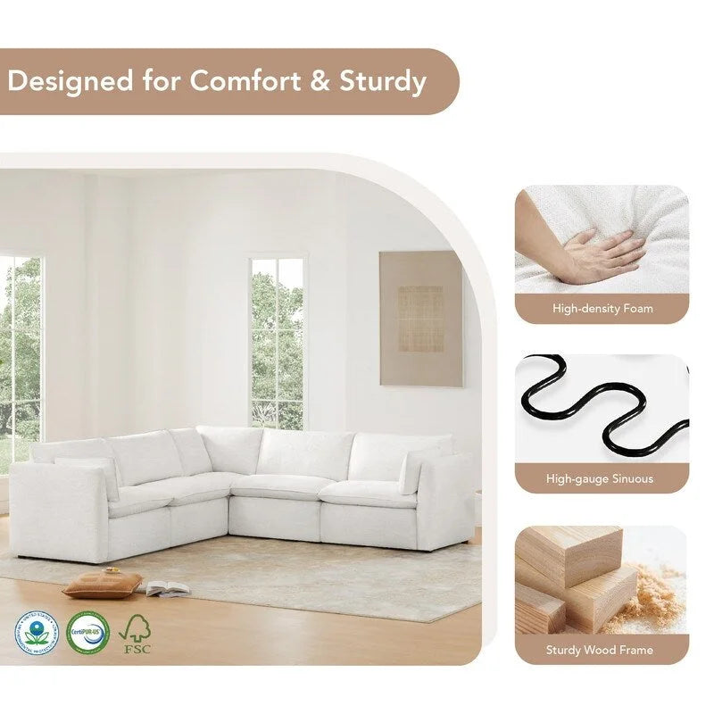 Canapés modulables d'angle Cypress avec pouf