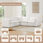 Canapés modulables d'angle Cypress avec pouf