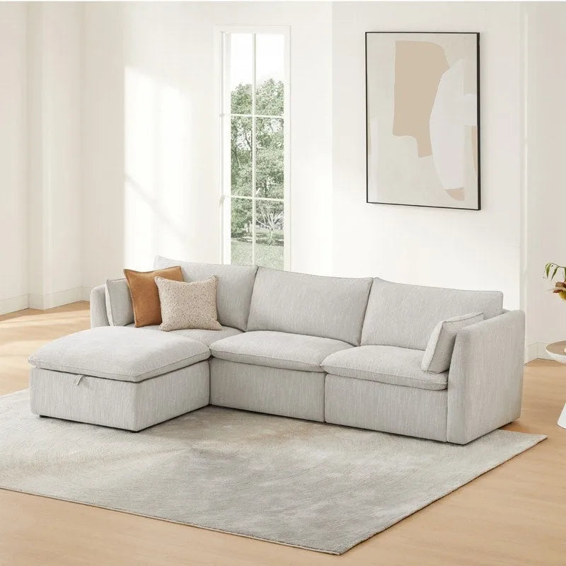 Canapés modulables d'angle Cypress avec pouf