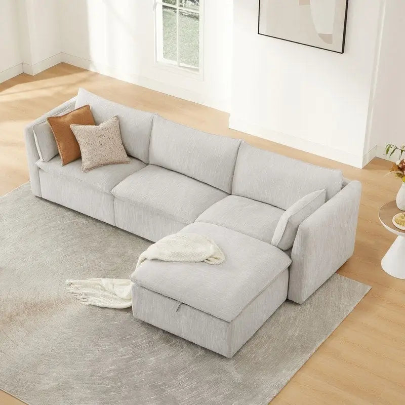 Canapés modulables d'angle Cypress avec pouf
