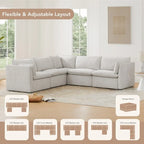 Canapés modulables d'angle Cypress avec pouf