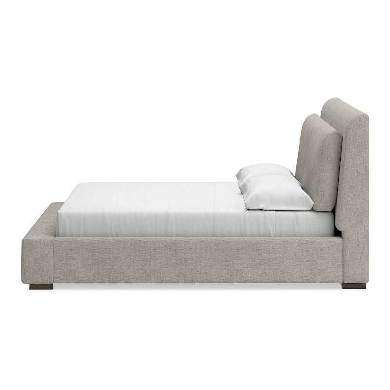 Signature Design by Ashley Cabalynn Light Brown Upholstered Platform Bed