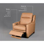 Genuine Leather Recliner Sofa 33 Triple-Motor Power Zero-Wall Reclining Couch with USB&USB-C Port