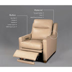 Genuine Leather Recliner Sofa 33 Triple-Motor Power Zero-Wall Reclining Couch with USB&USB-C Port